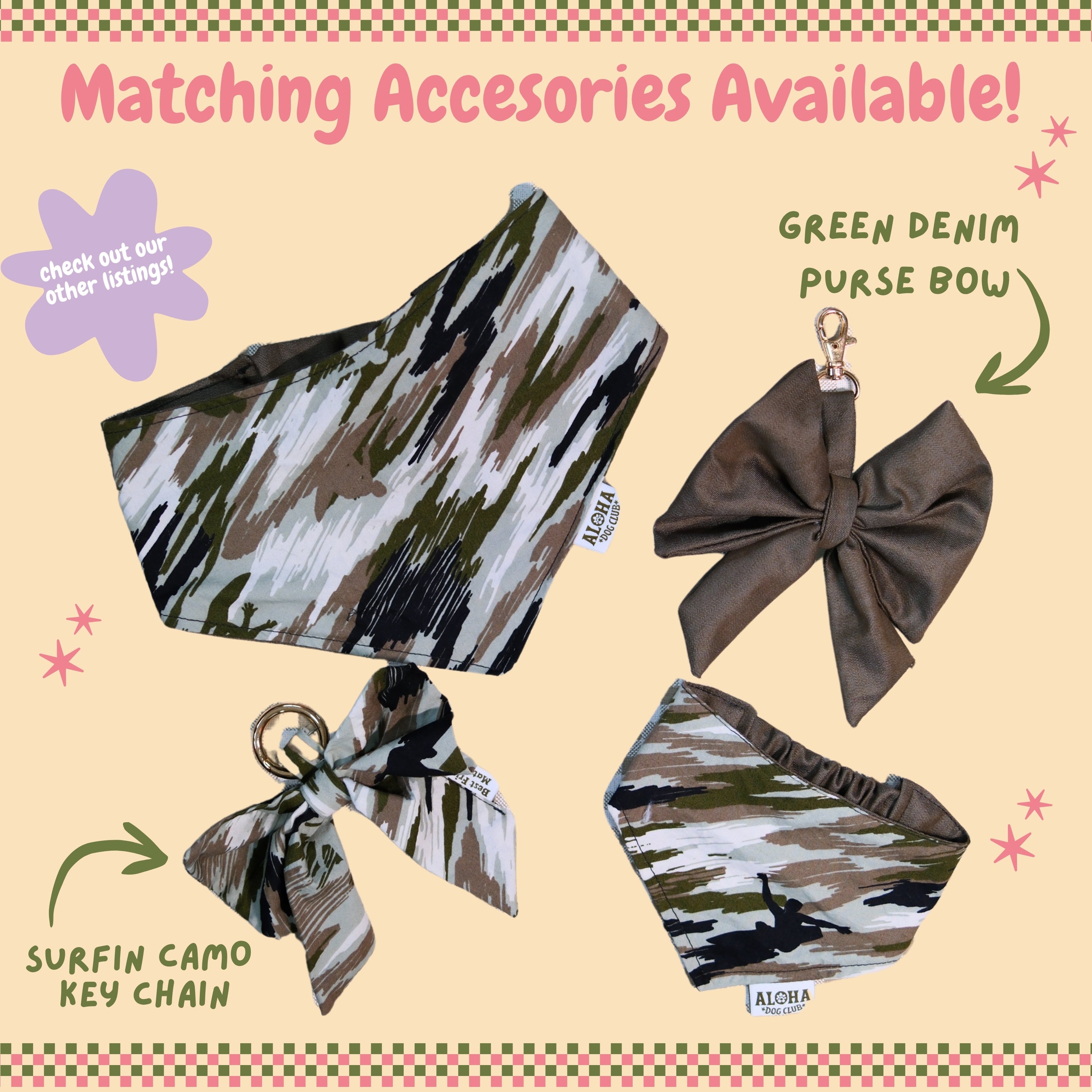 Surfin Camo Reversible Dog Bandana