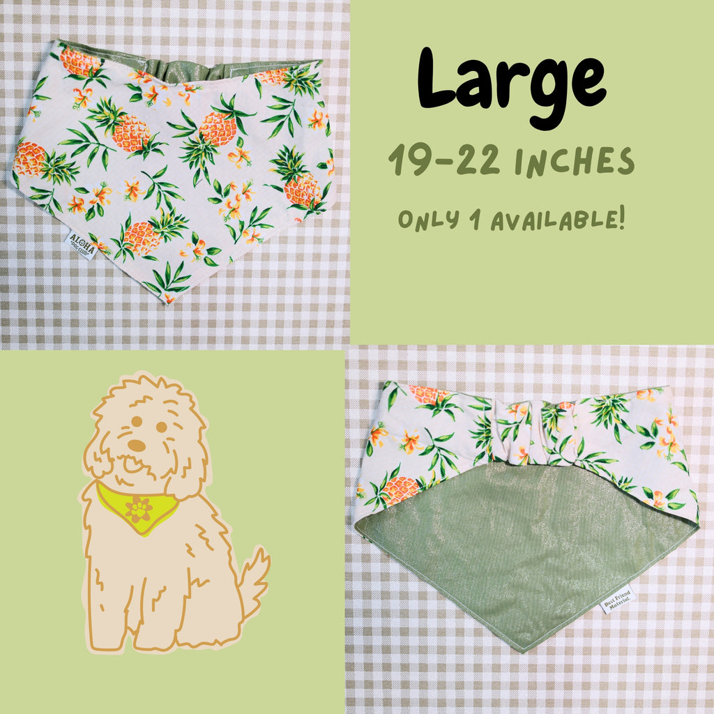 Pineapple Flowers Reversible Dog Bandana