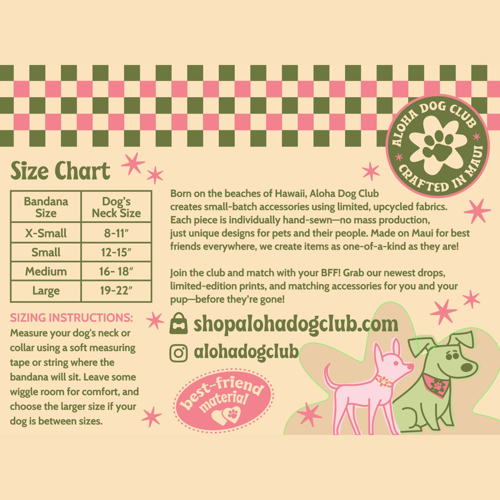 Pineapple Flowers Reversible Dog Bandana