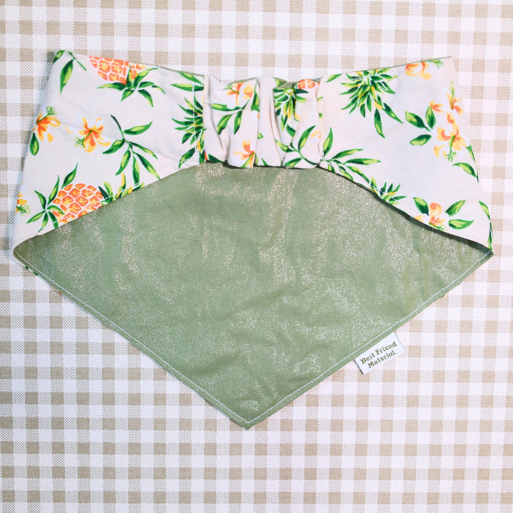 Pineapple Flowers Reversible Dog Bandana