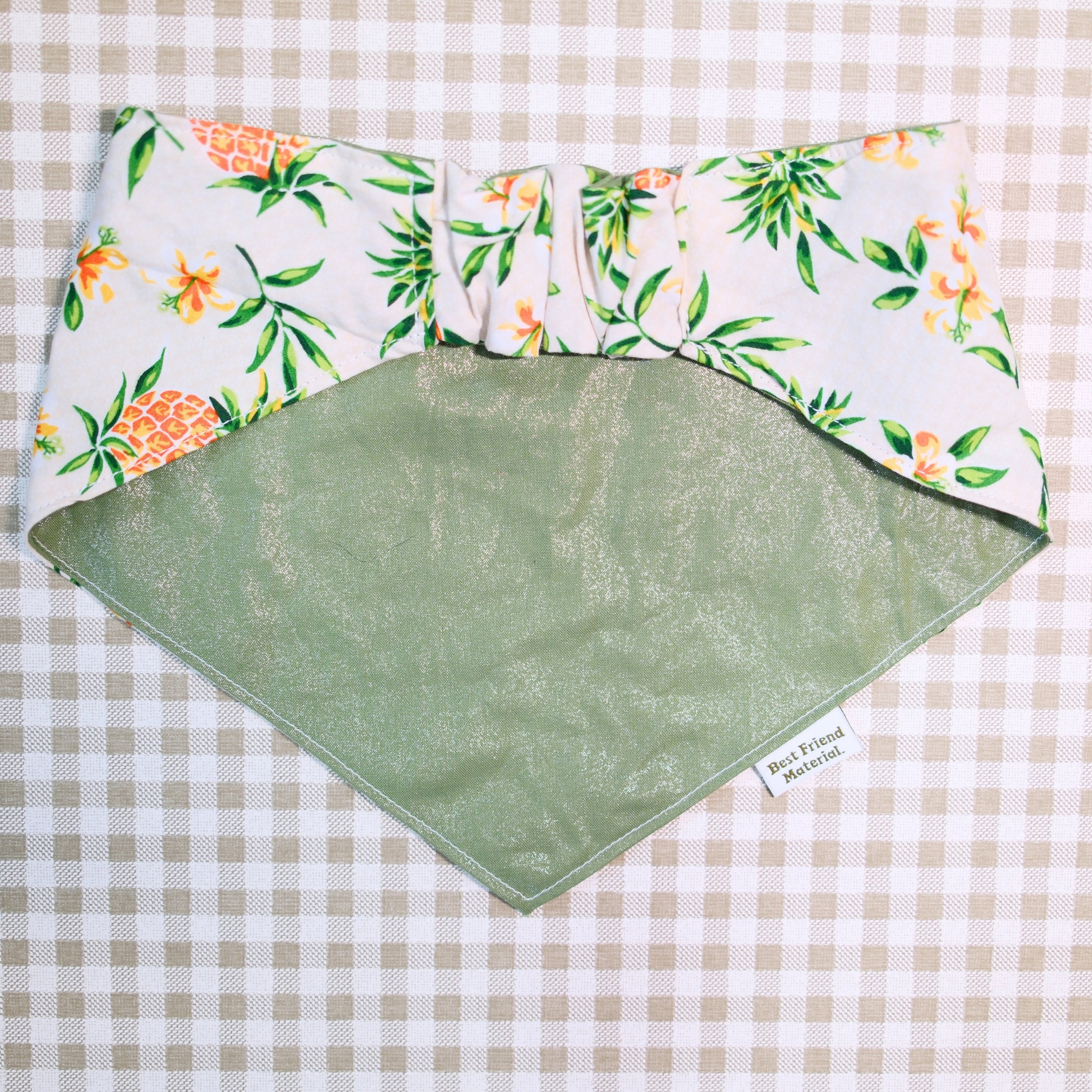 Pineapple Flowers Reversible Dog Bandana