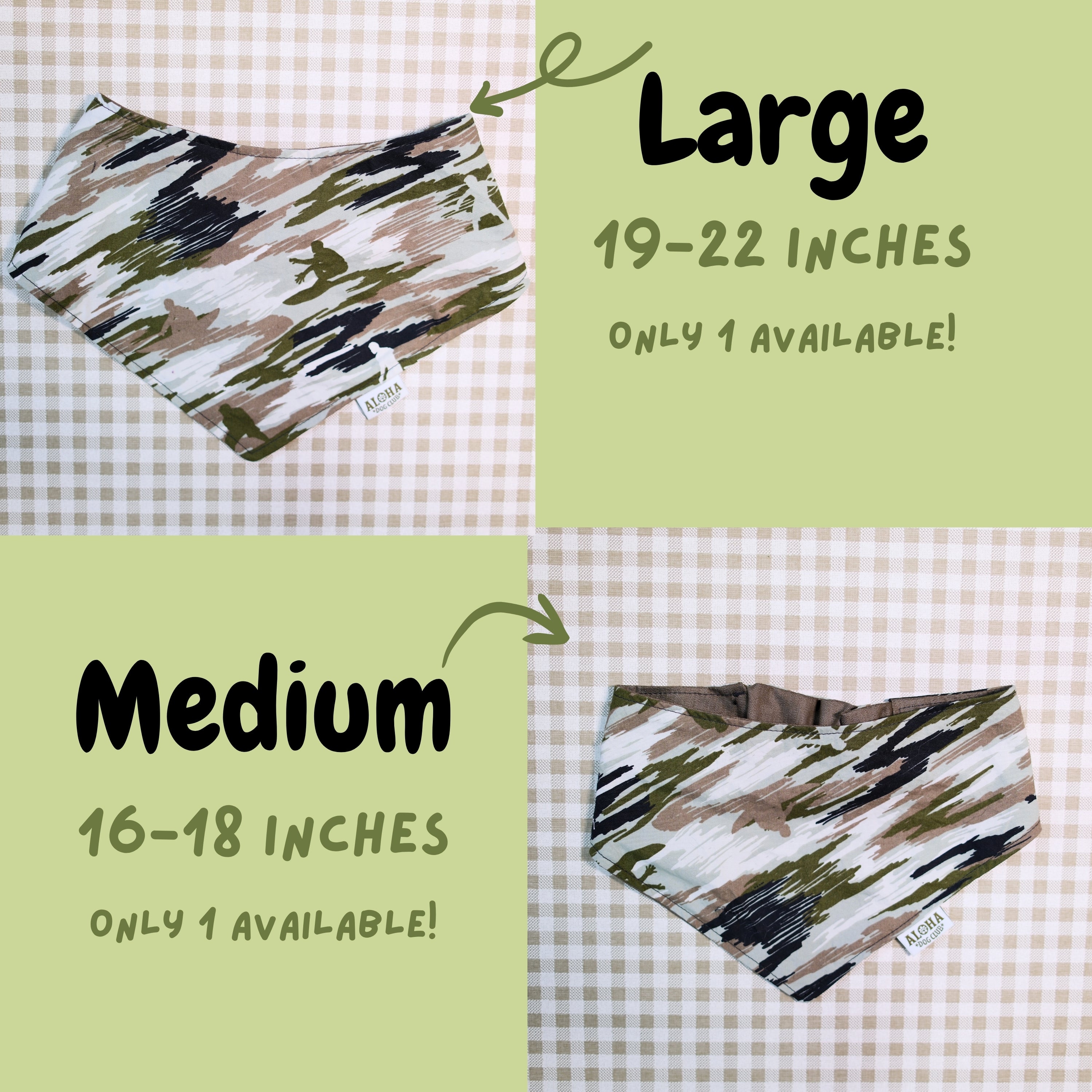 Surfin Camo Reversible Dog Bandana