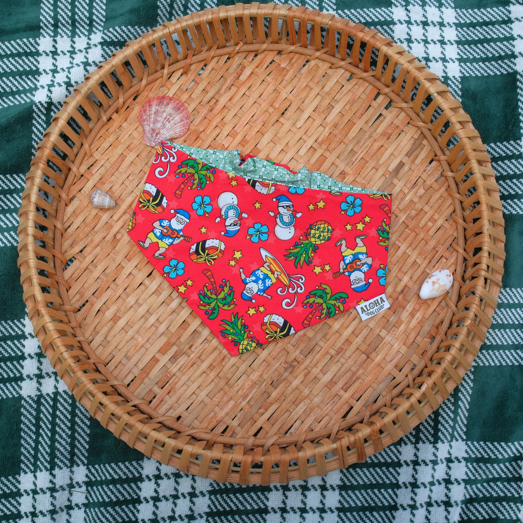 Pineapple Santa Reversible Dog Bandana
