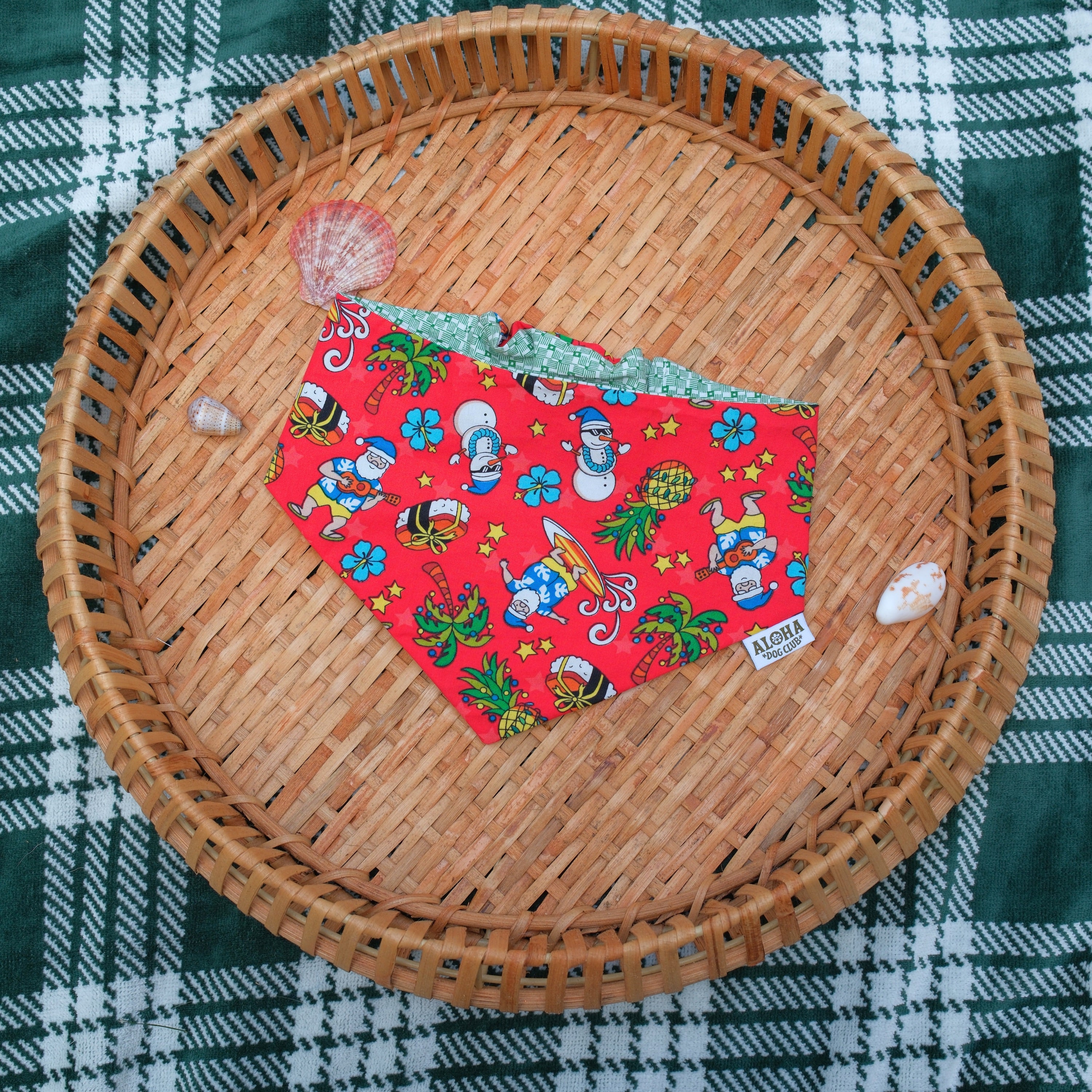 Pineapple Santa Reversible Dog Bandana