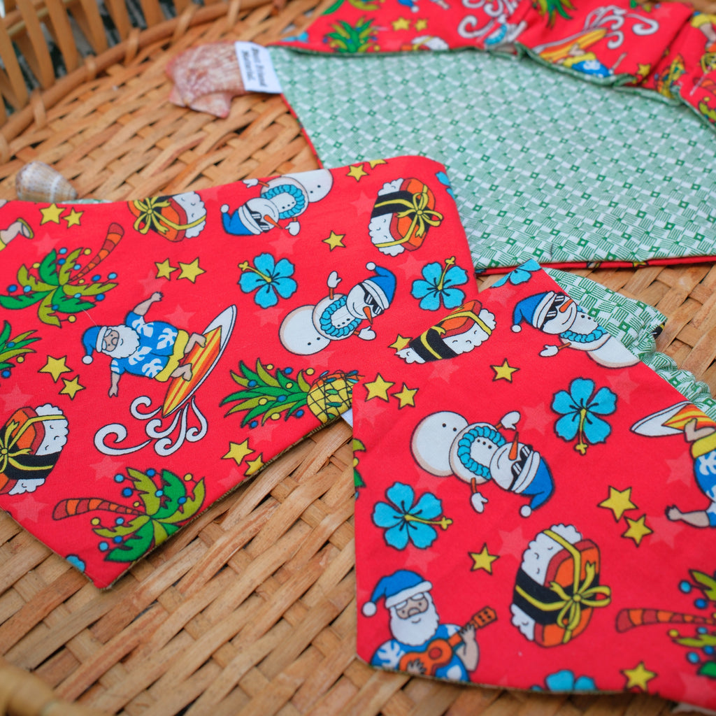 Pineapple Santa Reversible Dog Bandana