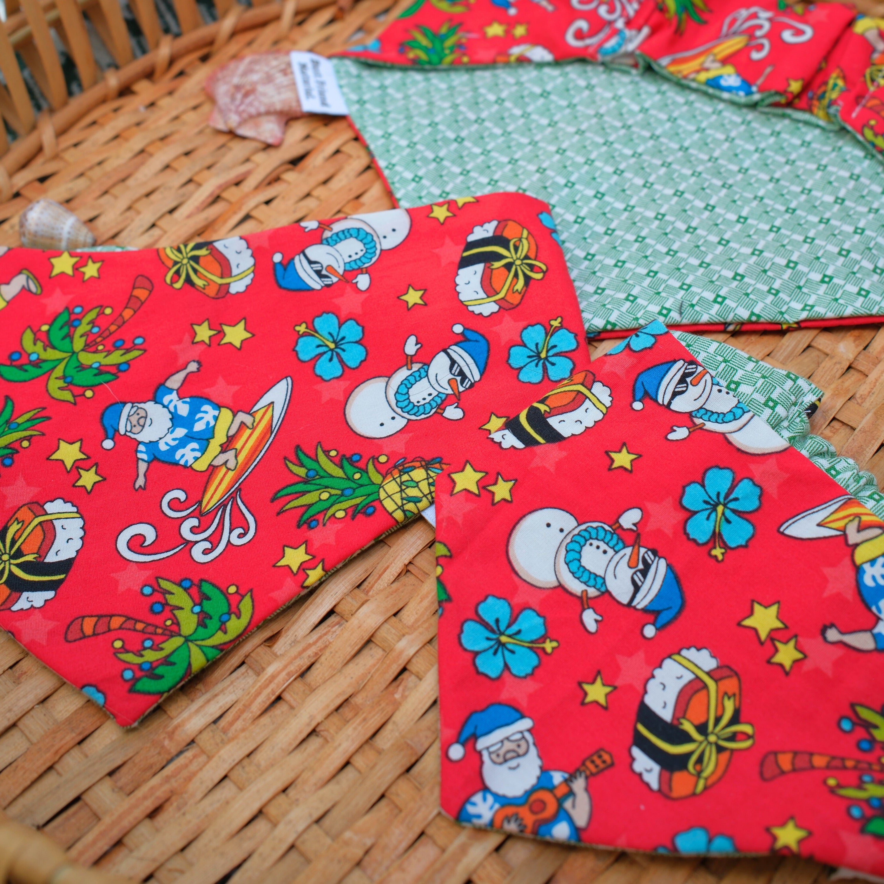 Pineapple Santa Reversible Dog Bandana