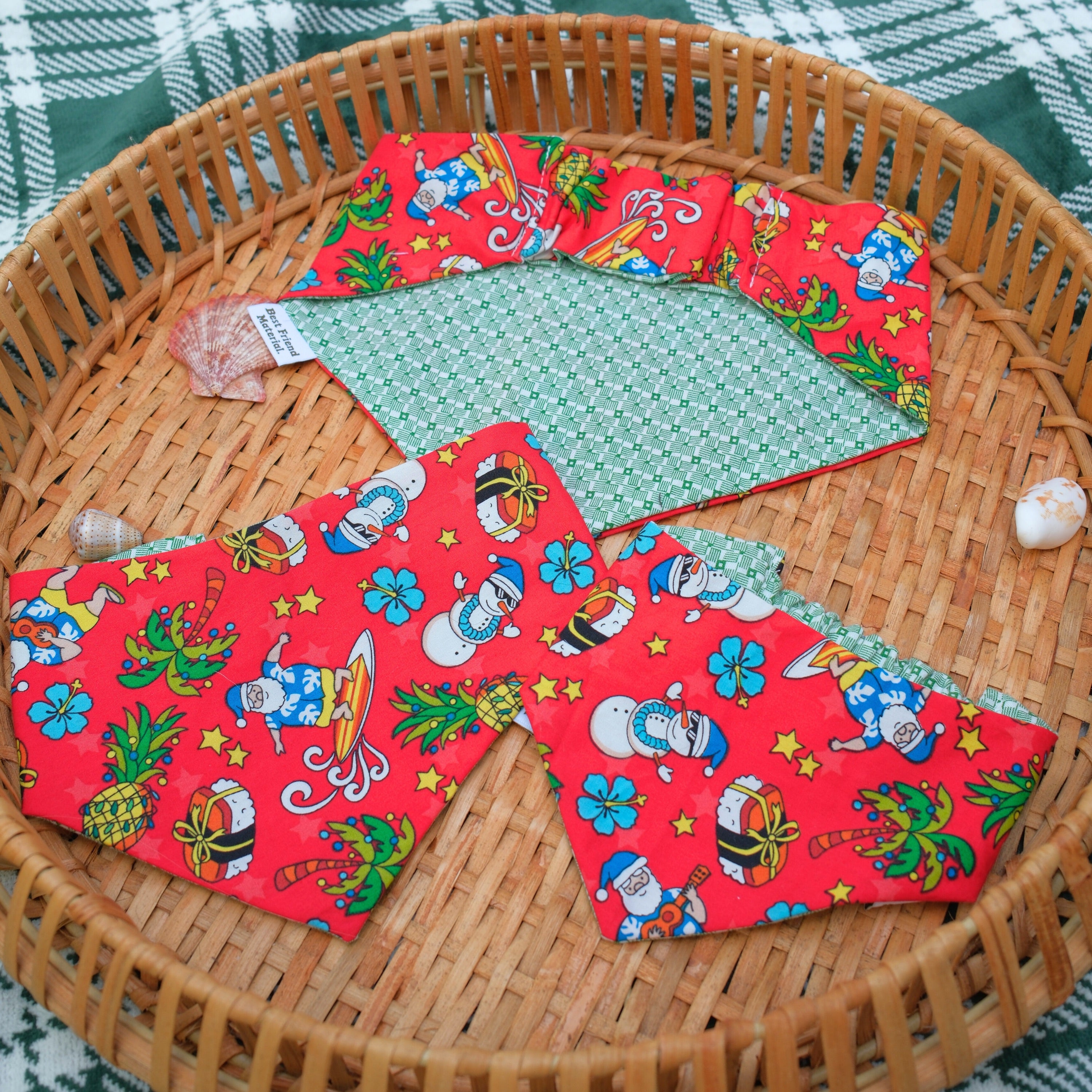 Pineapple Santa Reversible Dog Bandana