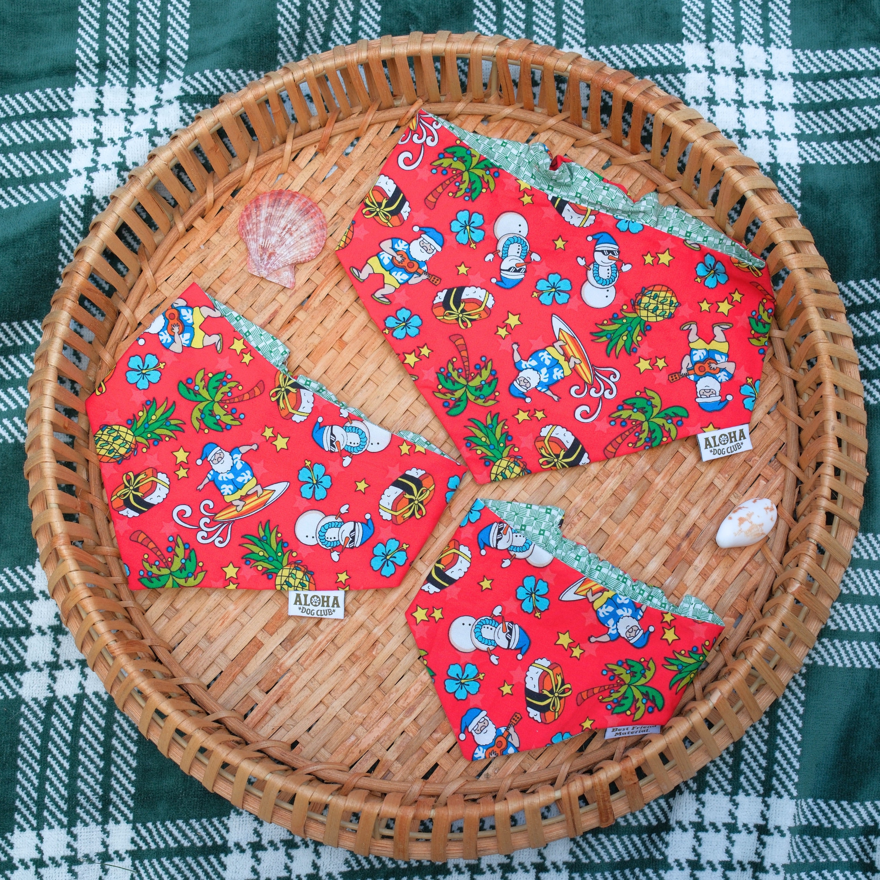 Pineapple Santa Reversible Dog Bandana